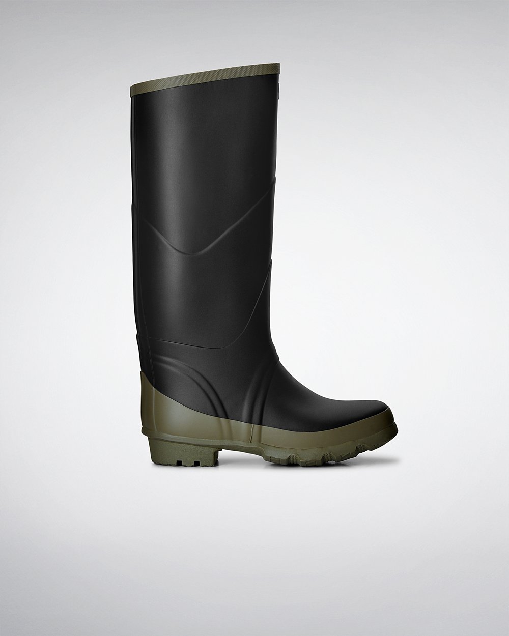 Botas de Lluvia Altas Hunter Mujer - Argyll Bullseye Full Knee - Negros - HETSGCM-57